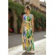 Vestido Longo Iúna Viscose Estampa Selva Urbana