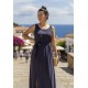Vestido Longo Iúna Viscose Azul Marinho