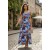 Vestido Longo Iúna Viscose Estampa Jardim Celeste