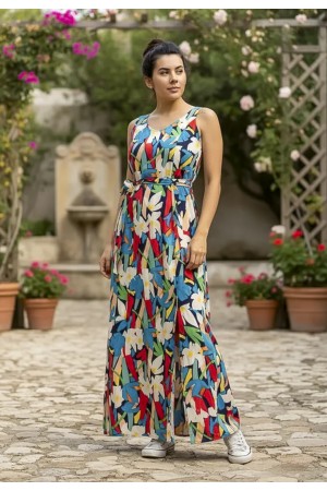 Vestido Longo Iúna Viscose Estampa Floresce