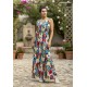 Vestido Longo Iúna Viscose Estampa Floresce