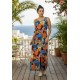 Vestido Longo Iúna Viscose Estampa Aurora Profunda