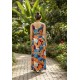 Vestido Longo Iúna Viscose Estampa Aurora Profunda