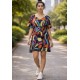 Vestido Curto Viscose Rodado Estampa Aurora Urbana