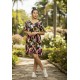 Vestido Curto Viscose Rodado Estampa Pétalas Noturna
