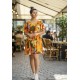 Vestido Curto Viscose Rodado Estampa Flowers & Tucanos