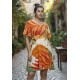 Vestido Curto Viscose Rodado Estampa Jardim do Sol