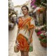 Vestido Curto Viscose Rodado Estampa Jardim do Sol