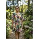 Vestido Curto Viscose Rodado Estampa Encanto Botânico