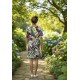 Vestido Curto Viscose Rodado Estampa Encanto Botânico