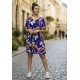 Vestido Curto Viscose Rodado Estampa Pétalas ao Vento