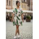 Vestido Curto Viscose Rodado Estampa Folhagem Poética