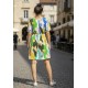 Vestido Curto Viscose Rodado Estampa Selva Urbana
