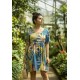 Vestido Curto Viscose Rodado Estampa Brisa Botânica