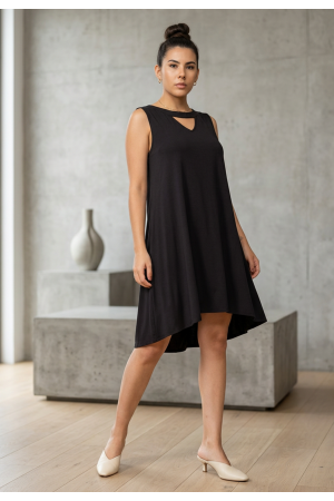 Vestido Curto Juraci Viscose Preto