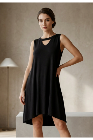 Vestido Curto Juraci Viscose Preto