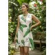 Vestido Curto Juraci Viscose Estampa Folhagem Poética