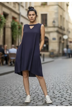 Vestido Curto Juraci Viscose Azul