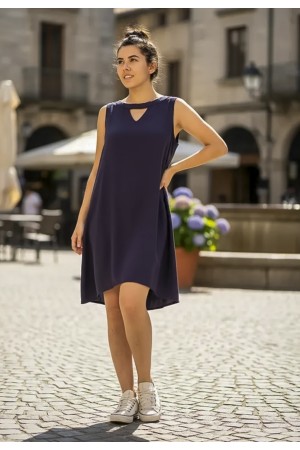 Vestido Curto Juraci Viscose Azul
