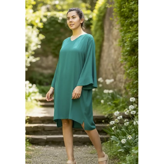 Vestido Curto Inaiê Viscose Amplo Verde