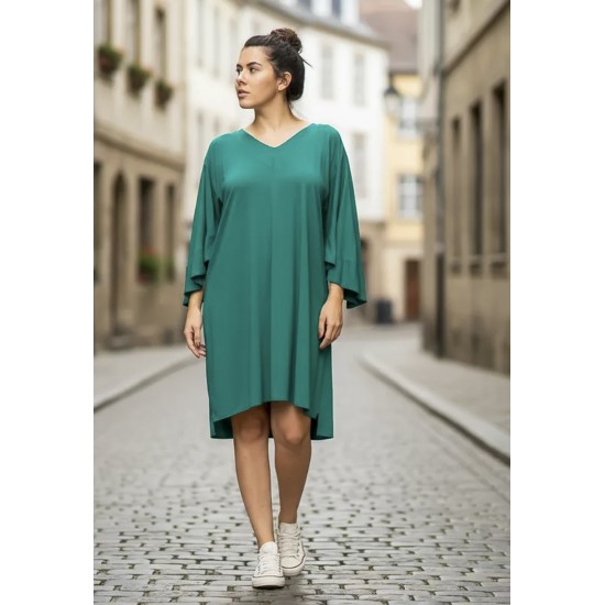 Vestido Curto Inaiê Viscose Amplo Verde