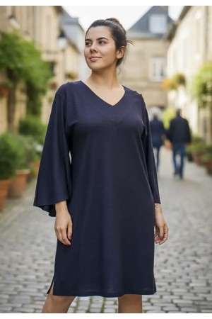 Vestido Curto Inaiê Viscose Amplo Preto