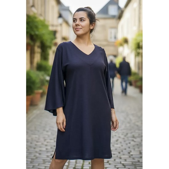 Vestido Curto Inaiê Viscose Amplo Preto
