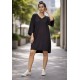 Vestido Curto Inaiê Viscose Amplo Preto