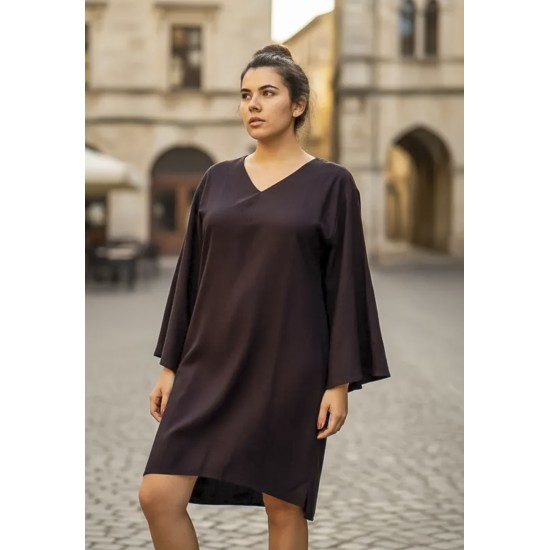 Vestido Curto Inaiê Viscose Amplo Preto