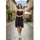 Vestido Curto Itaúna Viscose Babados Duplo Preto