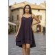 Vestido Curto Itaúna Viscose Babados Duplo Preto