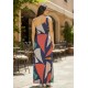 Vestido Longo Jandira Ombro Nu Fenda Lateral Geometrias do Tempo