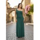 Vestido Longo Jandira Ombro Nu Fenda Lateral Verde