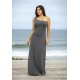 Vestido Longo Jandira Ombro Nu Fenda Lateral Mescla