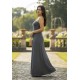 Vestido Longo Jandira Ombro Nu Fenda Lateral Mescla
