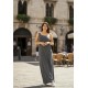 Vestido Longo Jandira Ombro Nu Fenda Lateral Mescla