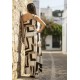 Vestido Longo Jandira Ombro Nu Fenda Lateral Estampa Igaci
