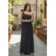 Vestido Longo Jandira Ombro Nu Fenda Lateral Preto