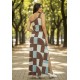 Vestido Longo Jandira Ombro Nu Fenda Lateral Estampa Santa Rosa do Tocantins