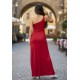 Vestido Longo Jandira Ombro Nu Fenda Lateral Bordô