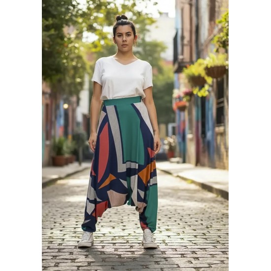 Calça Saruel Iracema Malha Geometrias do Tempo