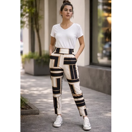 Calça Saruel Malha com Bolso Estampa Igaci