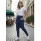 Calça Saruel Malha com Bolso na Frente Azul