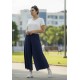 Calça Pantacourt Saia Malha Macaúba Azul
