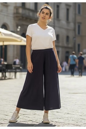 Calça Pantacourt Saia Malha Macaúba Preta