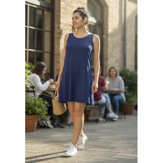 Vestido Curto Anahí Regata Azul