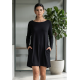 Vestido Curto Jurema Malha Manga Longa Preto