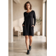 Vestido Curto Jurema Malha Manga Longa Preto