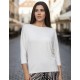 Blusa Morcego Ampla Manga 3/4 Off White