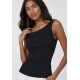 A Blusa Regata Potira Malha Canelada Breú Negro